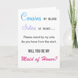 Will you be my Maid of Honour - cousin Invitation