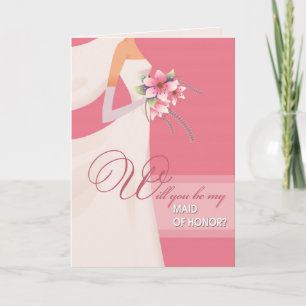 Will you be my Maid of Honour? Customisable Cards