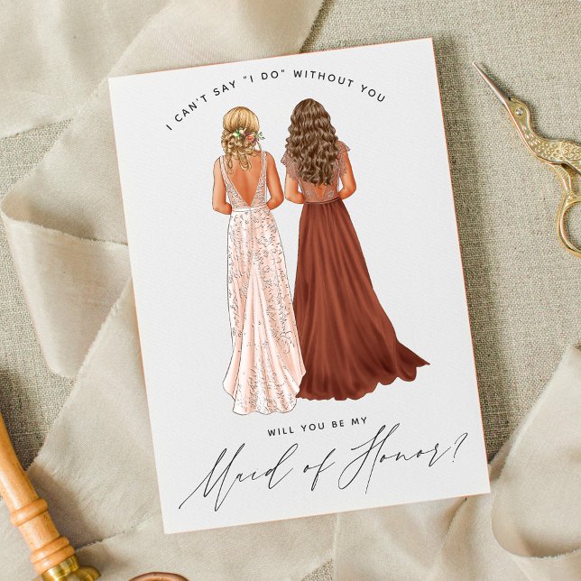 Will You Be My Maid of Honour? Girls in Gowns Invi Invitation (Creator Uploaded)