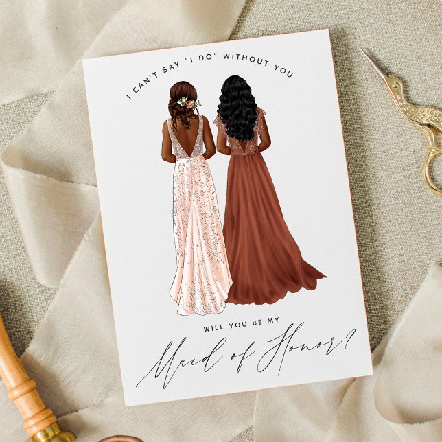 Will You Be My Maid of Honour? Girls in Gowns Invi Invitation (Creator Uploaded)