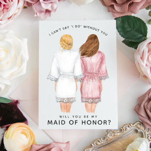 Will You Be My Maid of Honour? Girls in Robes card