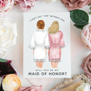 Will You Be My Maid of Honour? Girls in Robes card