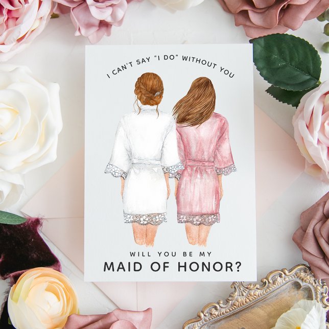 Will You Be My Maid of Honour? Girls in Robes card (Creator Uploaded)