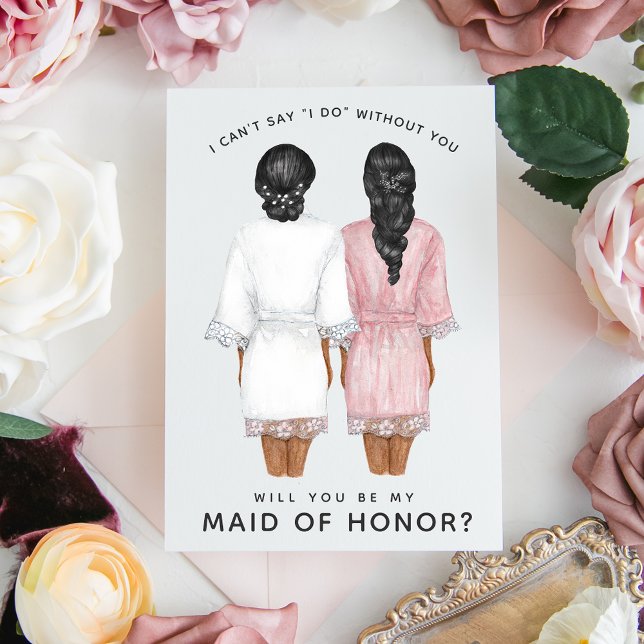 Will You Be My Maid of Honour? Girls in Robes card (Creator Uploaded)
