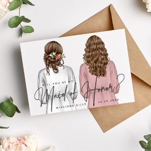 Will You Be My Maid of Honour? Girls in Robes V2 I Invitation
