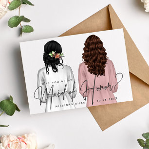 Will You Be My Maid of Honour? Girls in Robes V2 I Invitation