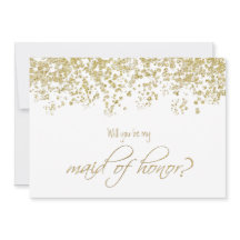 Will you be my maid of honour? Gold Confetti