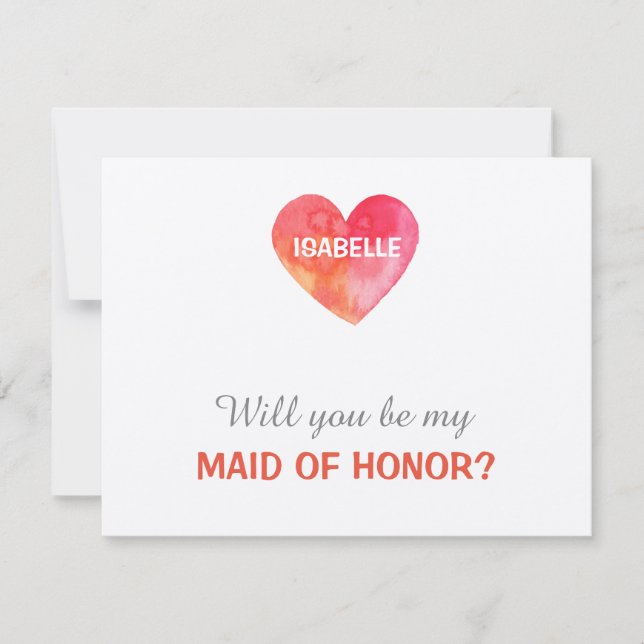 Will you be my maid of honour | heart template (Front)