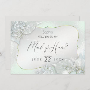 Will You Be My Maid of Honour Honeydew Shimmer Invitation