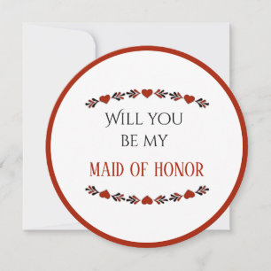 Will You Be My Maid of Honour Invitation