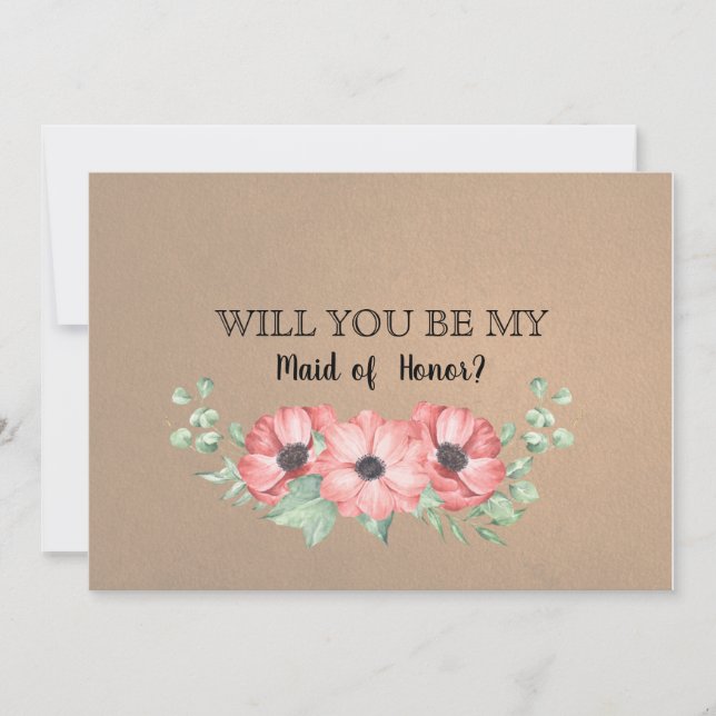 Will You Be My Maid of Honour Invitation (Front)