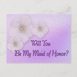 Will You Be My Maid Of Honour ? Invitation Postcard