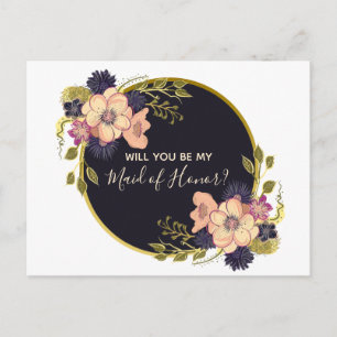 Will You Be My Maid of Honour Invitation Postcard
