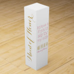 Will you be my maid of honour matron gift box<br><div class="desc">Will you be my maid of honour / matron of honour? - funny,  trendy bridal party gold,  white and pink gift box for wine invite.</div>
