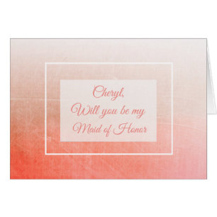 Will you be my Maid of Honour Personalised Card