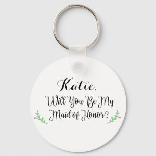 Will You Be My Maid of Honour Personalised Key Ring