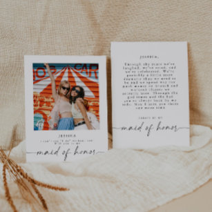 Will You Be My Maid Of Honour Photo Proposal Card