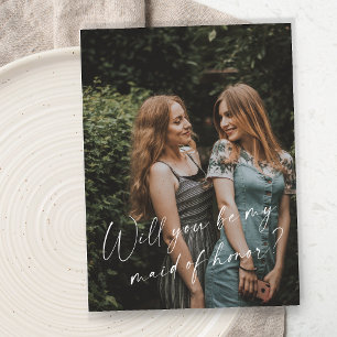 Will You Be My Maid of Honour Photo Proposal Card