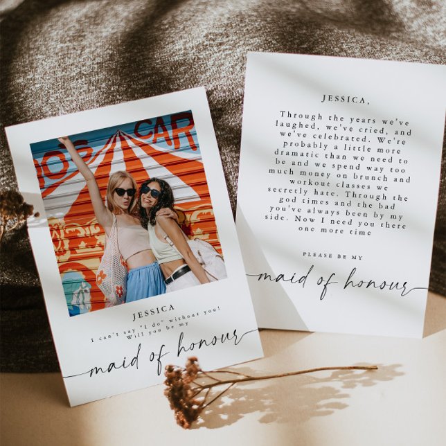 Will You Be My Maid Of Honour Photo Proposal Card (Creator Uploaded)