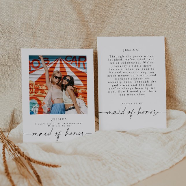 Will You Be My Maid Of Honour Photo Proposal Card (Creator Uploaded)