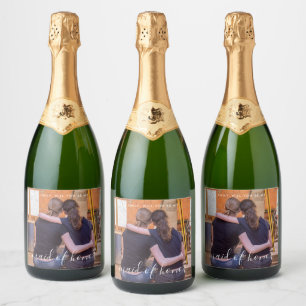 Will You Be My Maid of Honour Photo Sparkling Wine Label