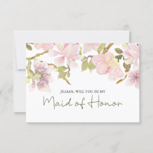 Will You Be My Maid of Honour Pink Blush Magnolia
