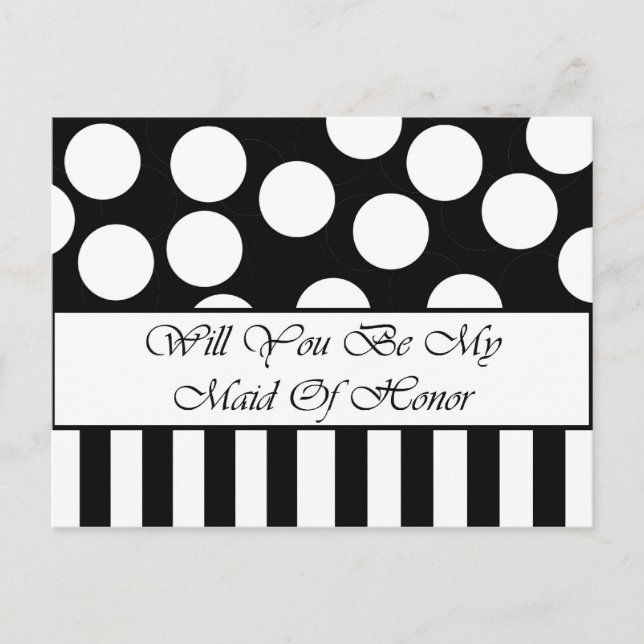 Will You Be My maid Of Honour Postcard (Front)
