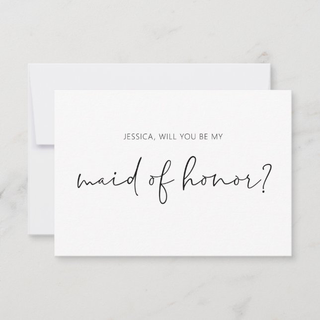 Will You Be My Maid of Honour Proposal Card (Front)