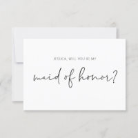 Will You Be My Maid of Honour Proposal Card