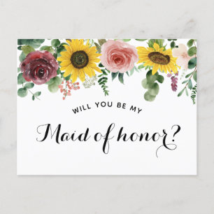 "Will you be my maid of honour?" proposal card