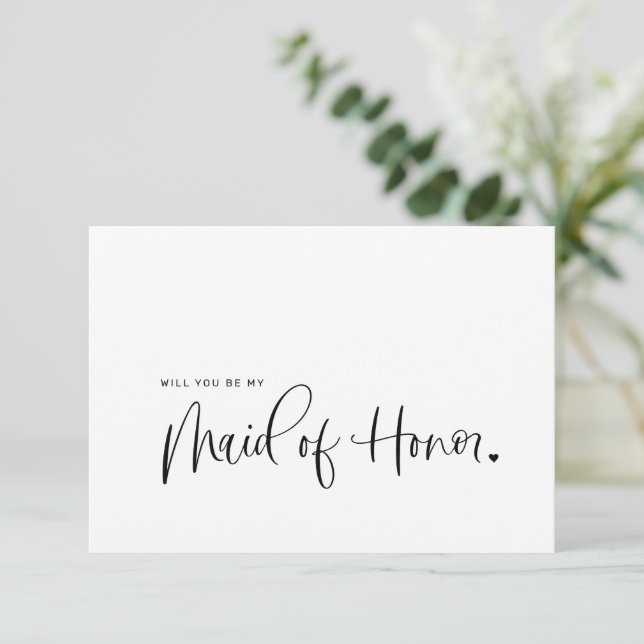 Will You Be My Maid of Honour Proposal Card (Standing Front)