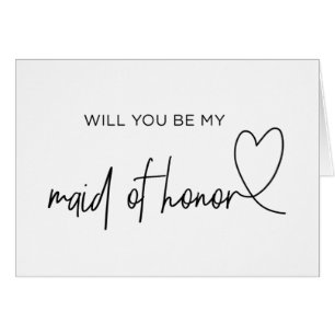 Will You Be My Maid of Honour Proposal Card