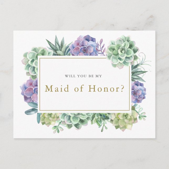 "Will you be my Maid of Honour" proposal card (Front)