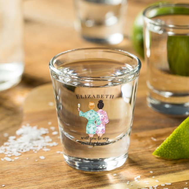 Will you be my Maid of Honour Proposal Gift Shot Glass (Creator Uploaded)