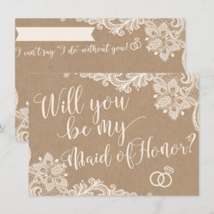 Will You Be My Maid Of Honour Proposal Request Car Invitation