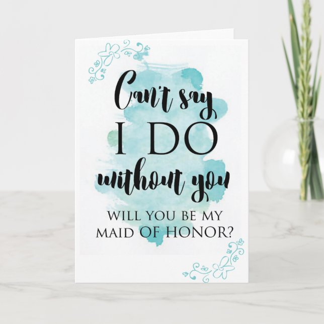 Will you be my maid of honour question card (Front)