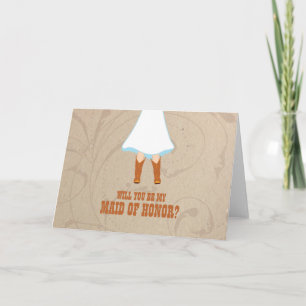 Will You Be My Maid of Honour?   Rustic Wedding Invitation