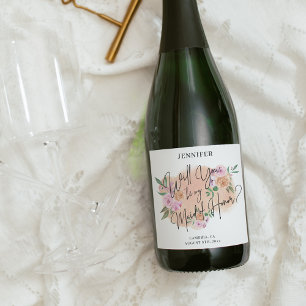 Will You Be My Maid of Honour? Sparkling Wine Label