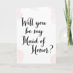 Will You Be My Maid of Honour?   Watercolor Invitation