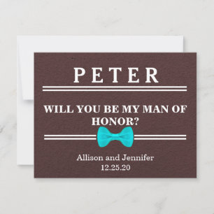 Will you be my Man of Honour? Personalised Invitation