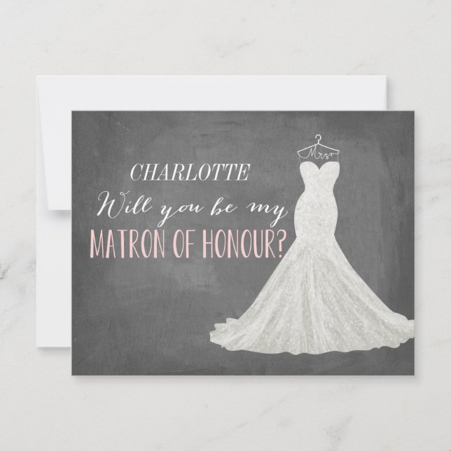 Will You Be My Matron of Honour | Bridesmaid Invitation (Front)