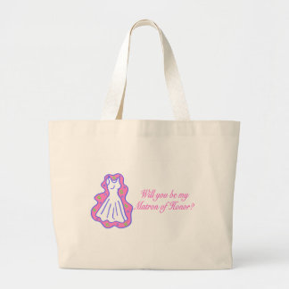 Will You Be My Matron Of Honour (Dress) Large Tote Bag
