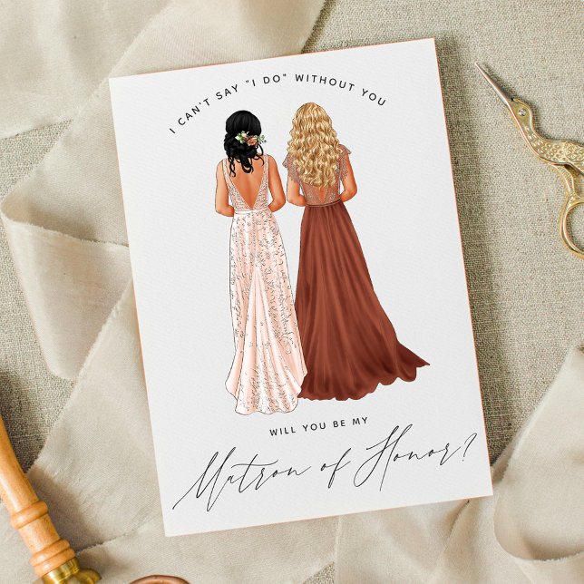 Will You Be My Matron of Honour? Girls in Gowns In Invitation (Creator Uploaded)