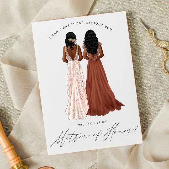 Will You Be My Matron of Honour? Girls in Gowns Invitation (Creator Uploaded)