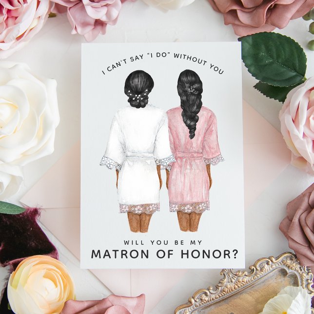 Will You Be My Matron of Honour? Girls in Robes Invitation (Creator Uploaded)
