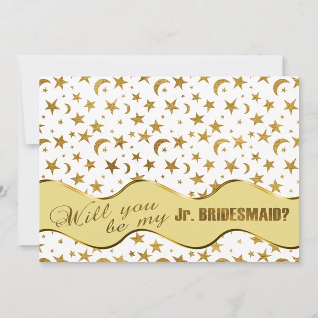 Will You Be My Matron of Honour? Gold Bling Design Invitation (Front)