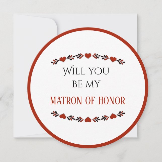 Will You Be My Matron of Honour Invitation (Front)