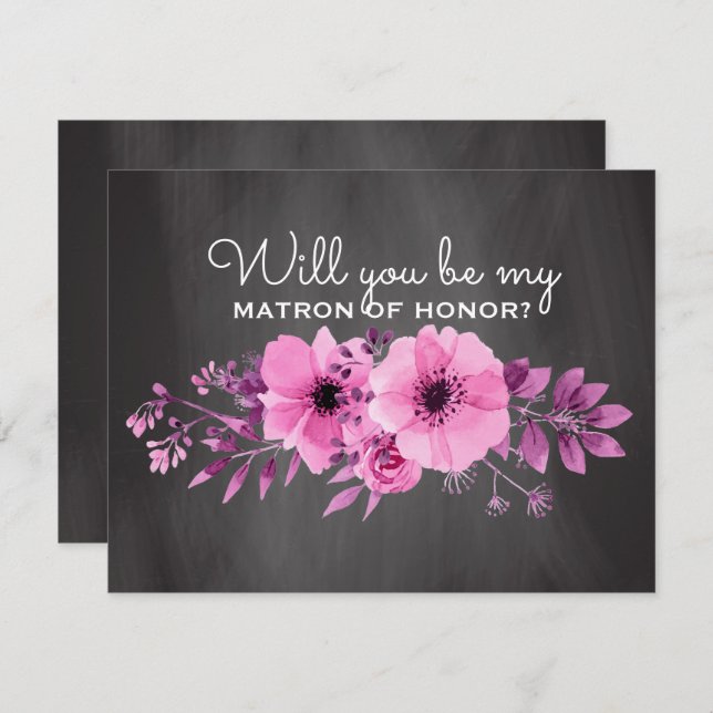 Will You Be My Matron of Honour | Maid of Honour Invitation (Front/Back)