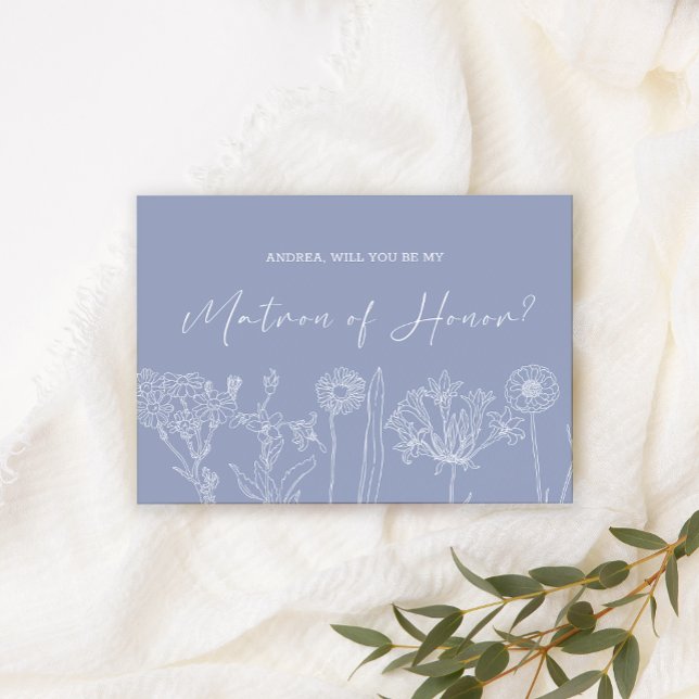 Will You Be My Matron of Honour Periwinkle Flowers (Creator Uploaded)