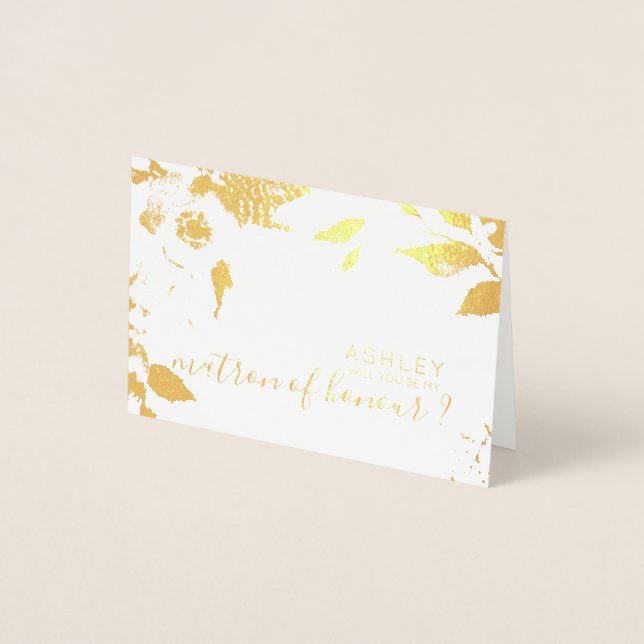 Will you be my matron of honour Personalised Foil Card (Front)
